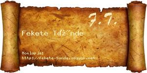 Fekete Tünde névjegykártya