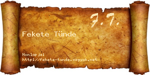 Fekete Tünde névjegykártya